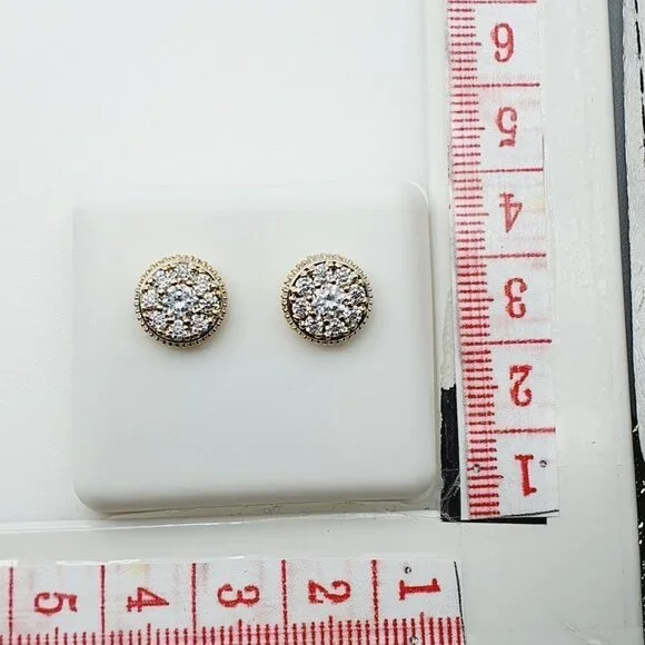 14K Gold Plated Cubic Zircon Earrings, INUS1BR113